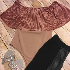 NWT Mauve Velvet Off-shoulder Bodysuit LAST ONE!!